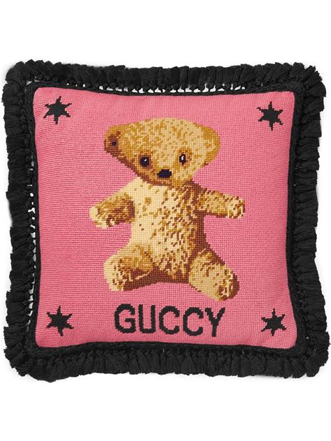 Gucci pink teddy bear cushion